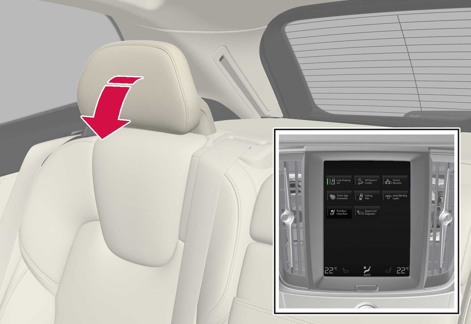 P5-XC60/XC60H-1717-Owner manual, folding headrest rear seat