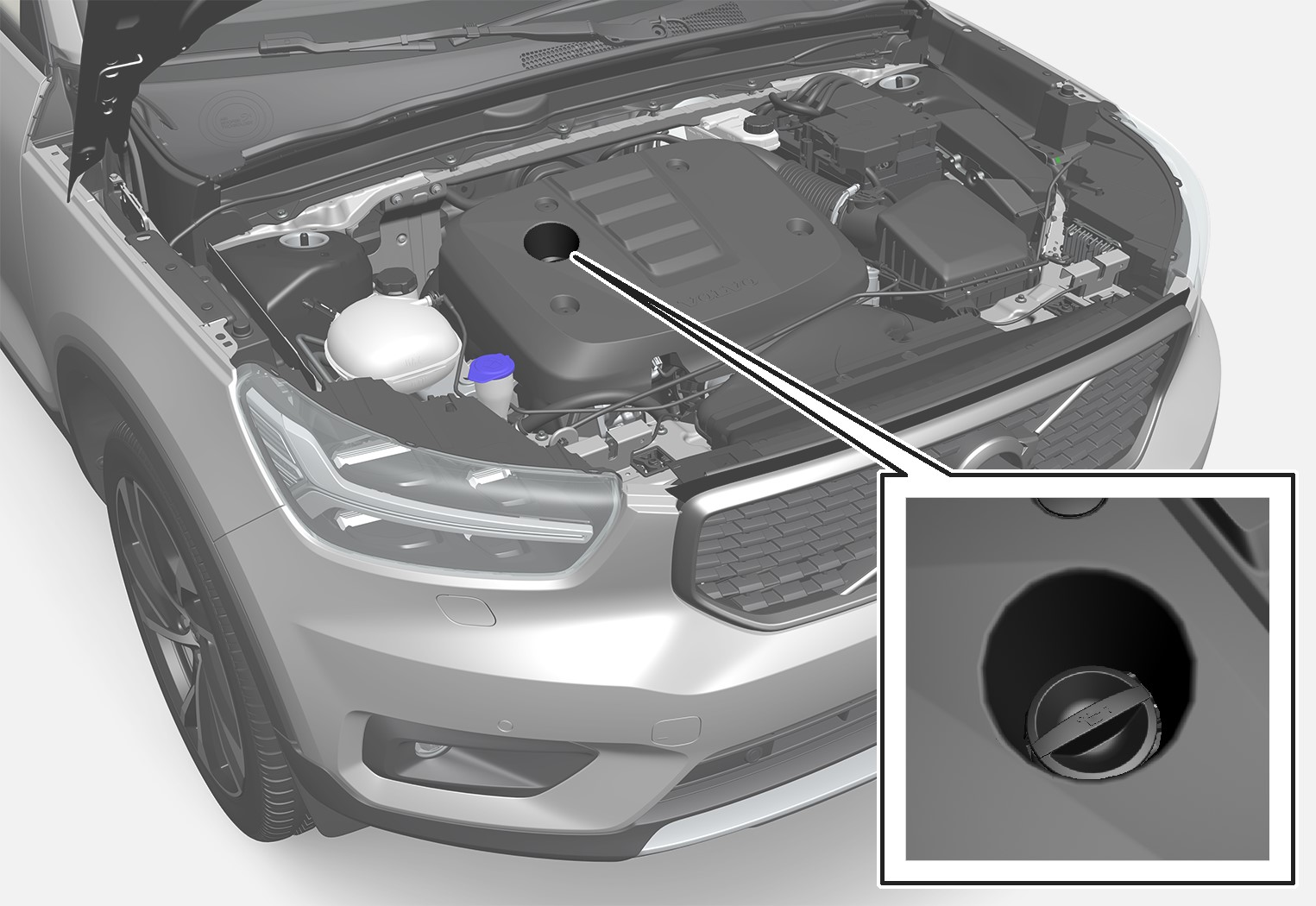 Checking and filling with engine oil Engine compartment Maintenance