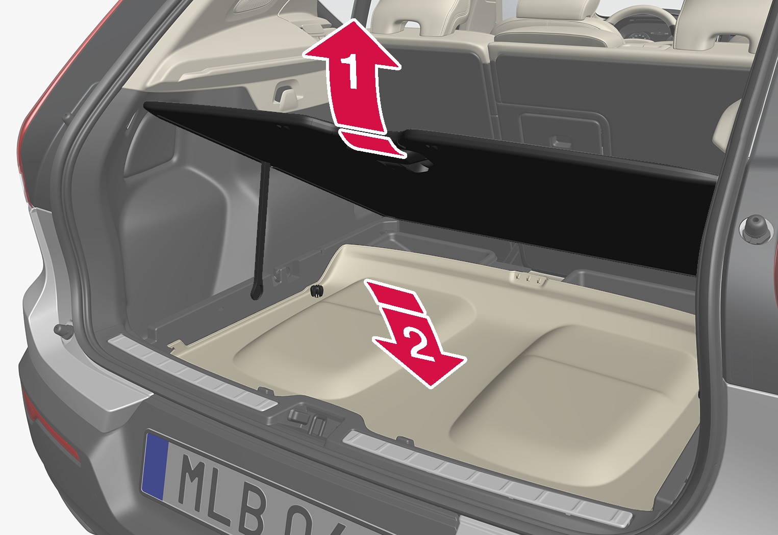 P6-1746-XC40-Parcel shelf stow away under load floor