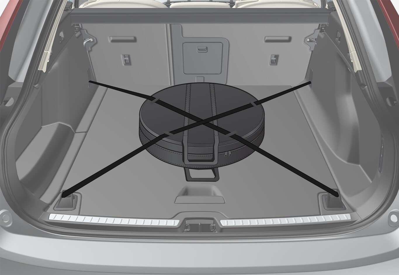 P5-1646-V90 hybrid-Spare wheel in cargo area