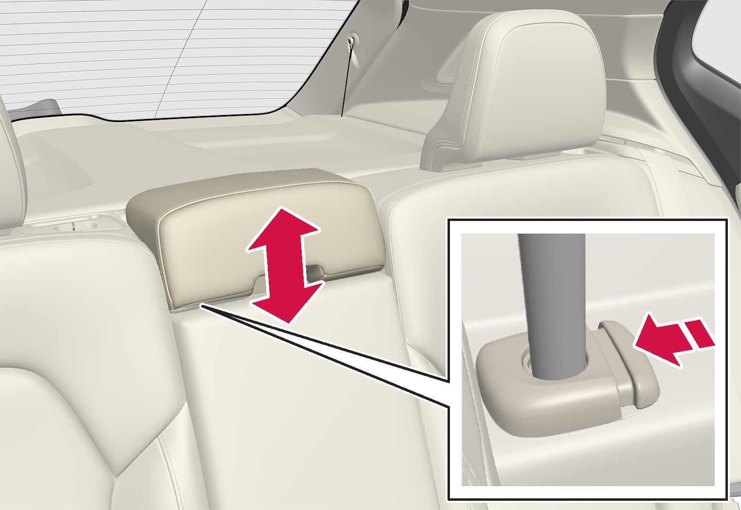 P6-1817-XC40-Rear seat-Adjust headrest center