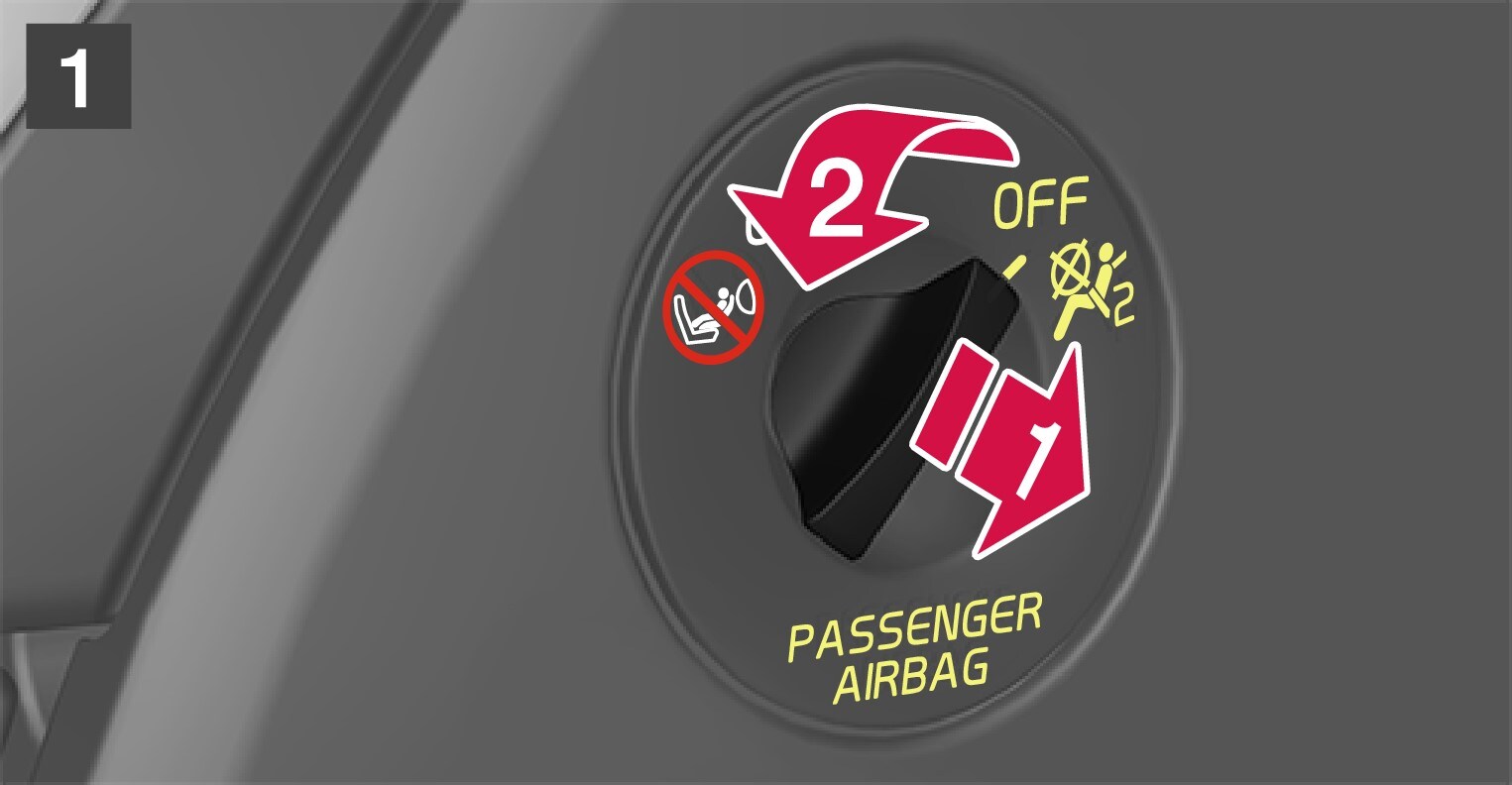 P5-1507–Safety–Passenger airbag cut off switch to on