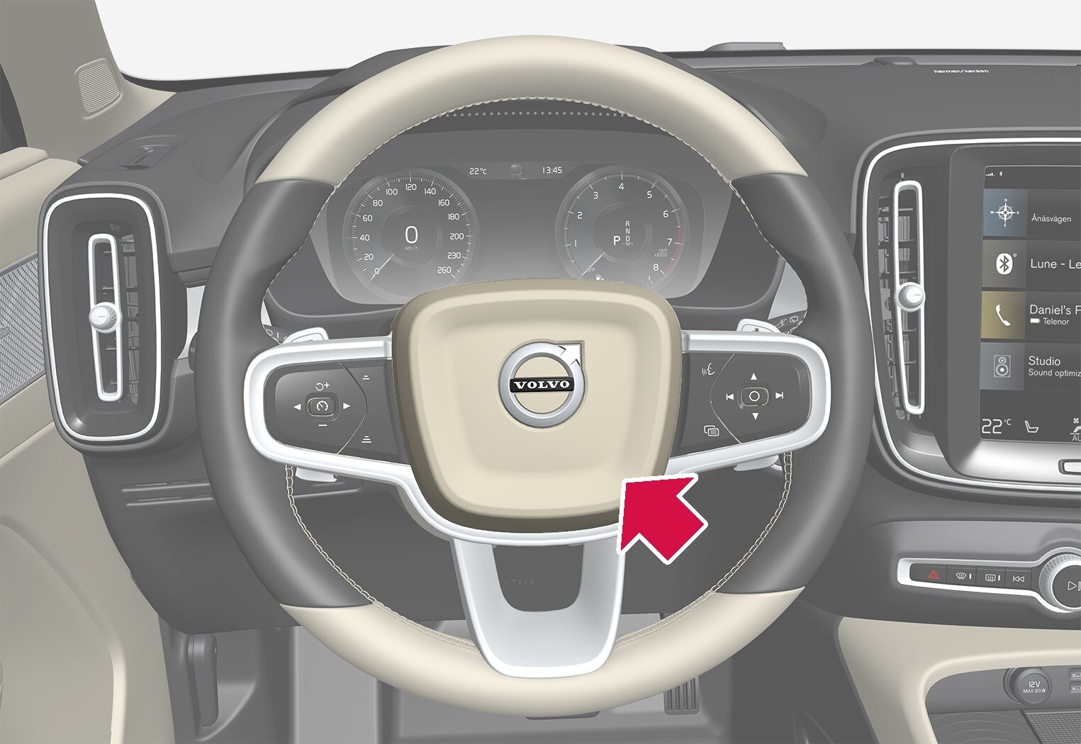 P6-XC40-steering wheel horn symbol