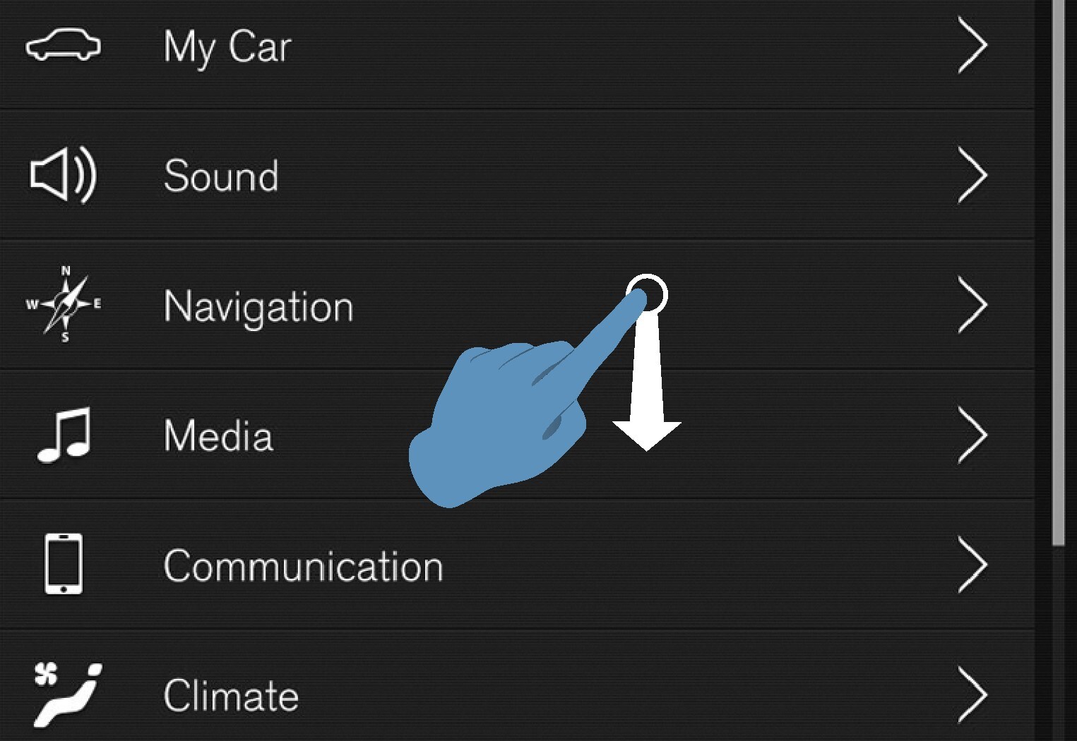 P5-1546 - Scroll indicator in centerdisplay