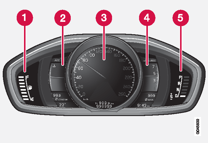 P4-1220-Y55X Information display, gauges, DIM High-Line Classic