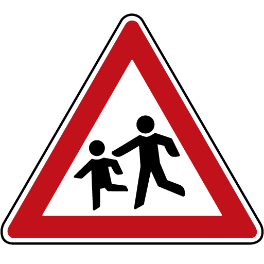 P5-1617-RSI-Trafikskylt Skola/Lekande barn