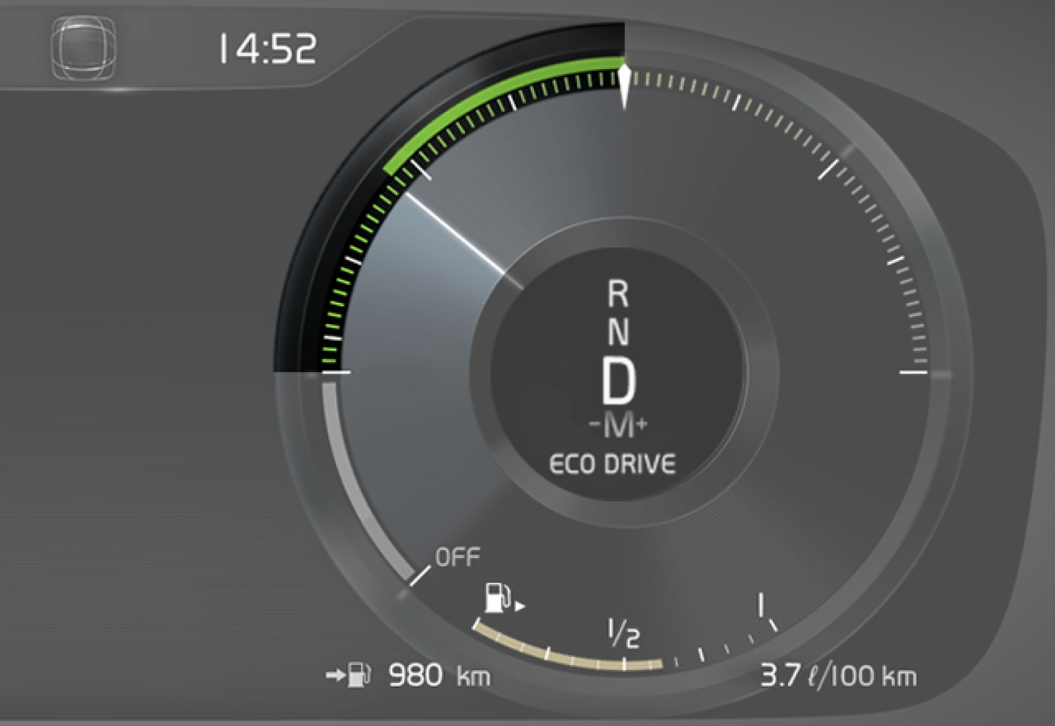 P5P6-1917-ECO guide in 12 inch driver display