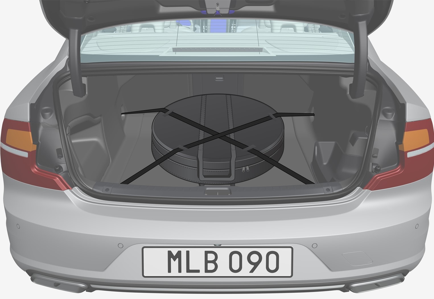 P5-1646-S90 hybrid-Spare wheel in cargo area