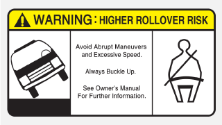 Sun visor warning label