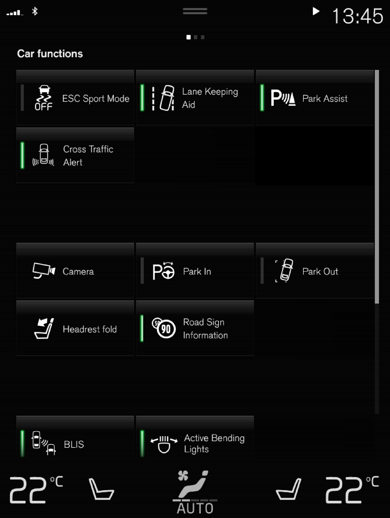 P6-XC40-1746-Car Functions Pane-No Head Up Display