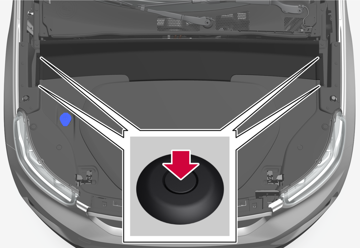 P6-2037-XC40BEV-Removal of panel under hood 1