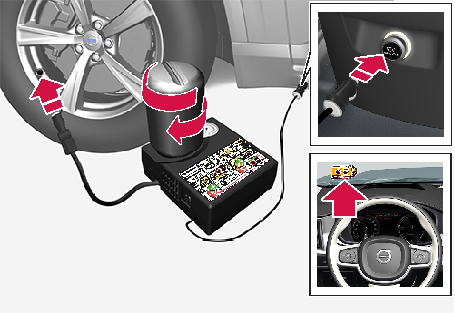 P5-XC90-1646-Temporary mobility kit, installation