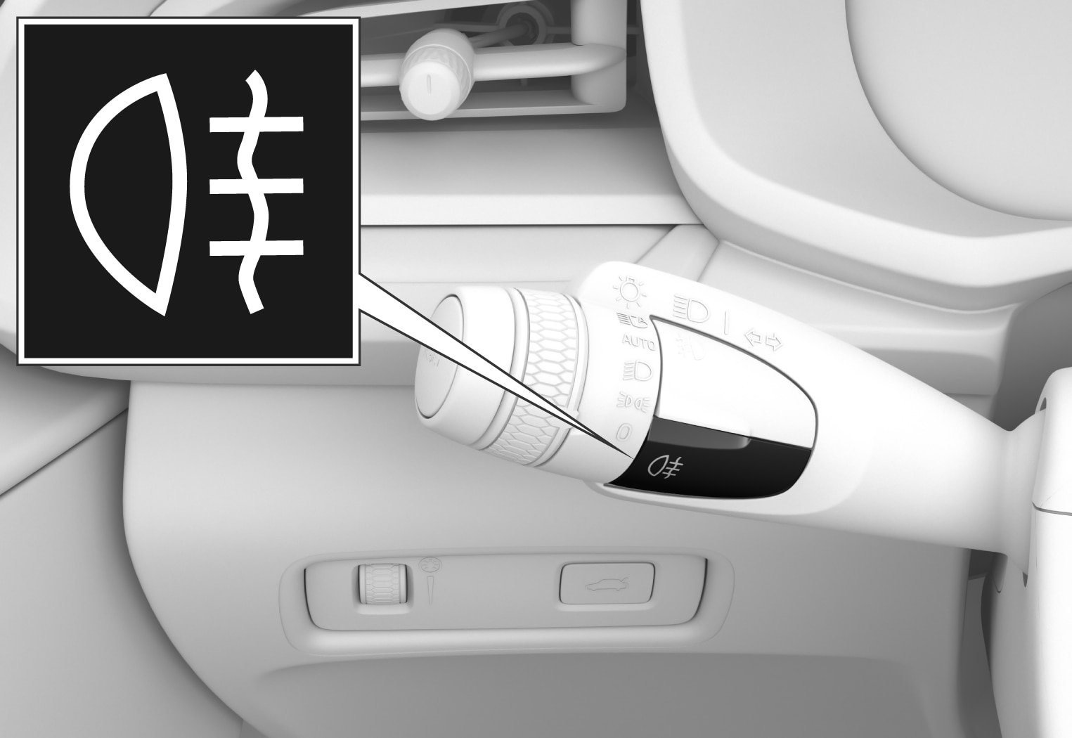 PS-2007-Left-side steering wheel lever-Rear fog light button