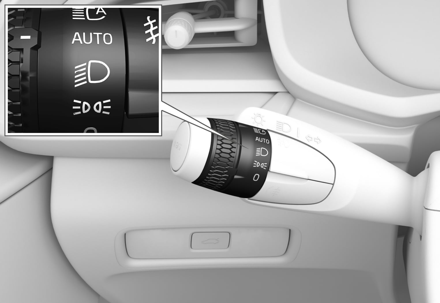 PS2-2222-Left-side steering wheel lever-lights turning ring
