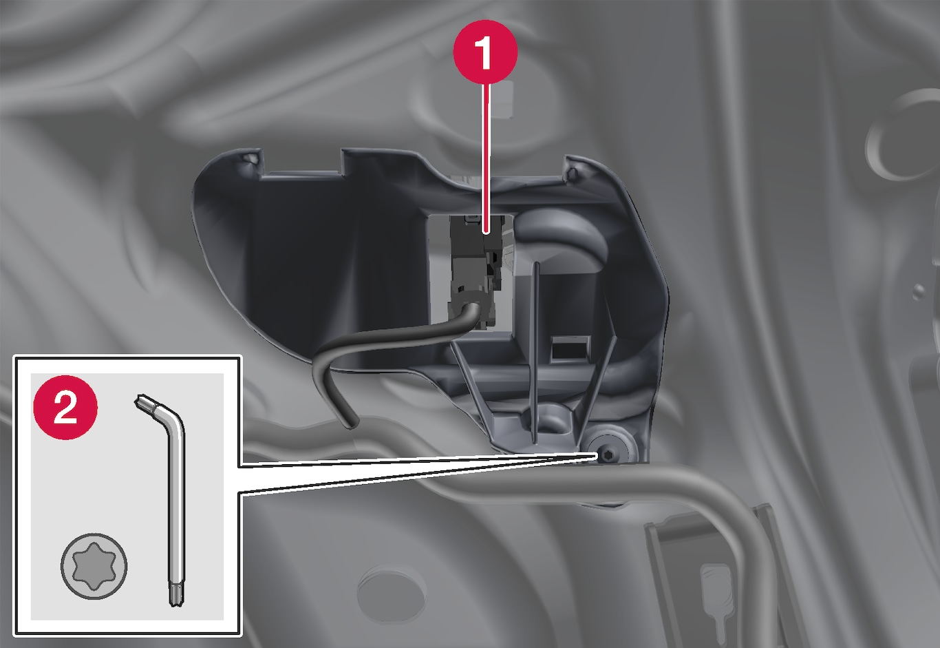 P5-S90-1746 - Replacing lamp, lamp housing on the right-hand side with cover