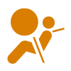 Symbole de vérification du fonctionnement des coussins gonflables