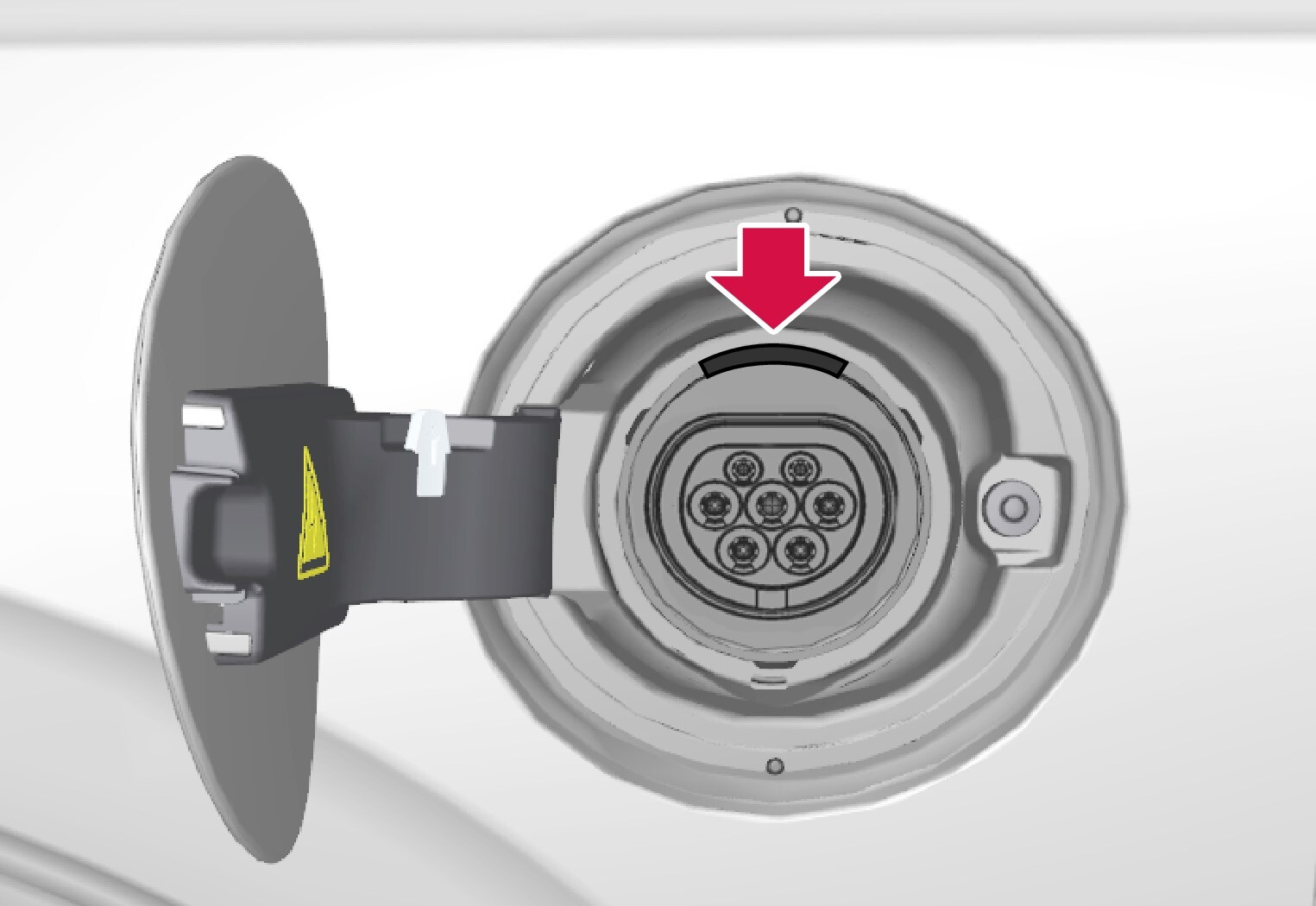 LED lamp location in the car's charging input socket.