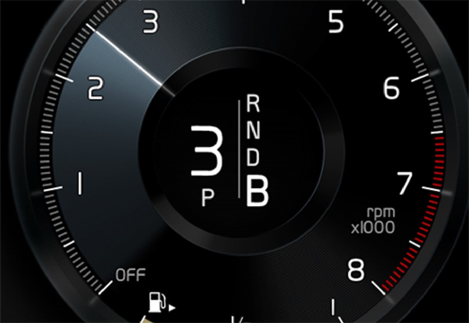 P5-1519-XC90 Hybrid gear shift B-mode in DIM