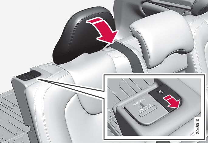 P4-1220-Y55X Manually folding the rear head restraint