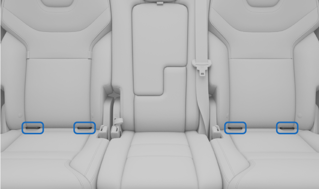 ISOFIX-festepunkter for andre seterad