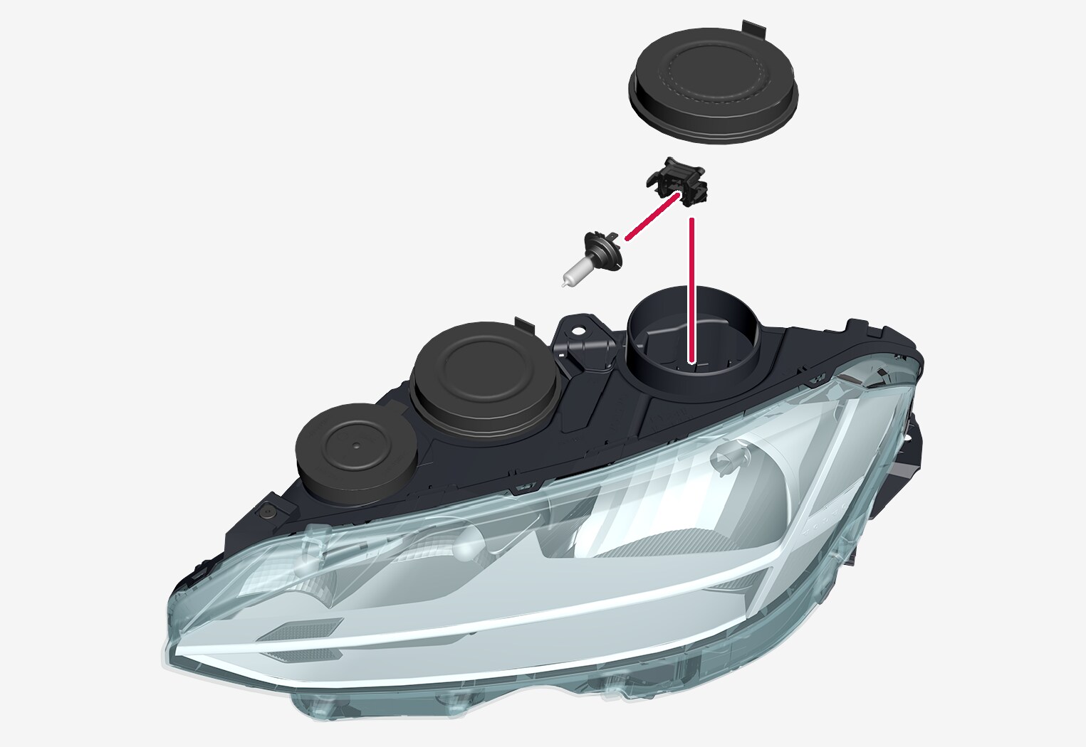 P5-1617-S90/V90 Low beam bulb replacement