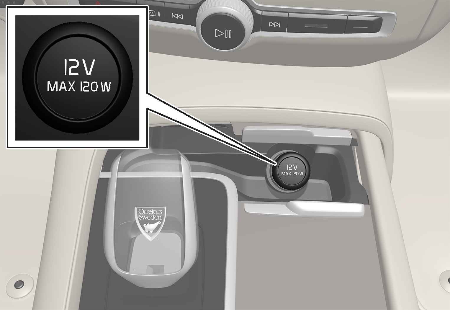 P5-2017-12 V outlet tunnel console front with phone charger