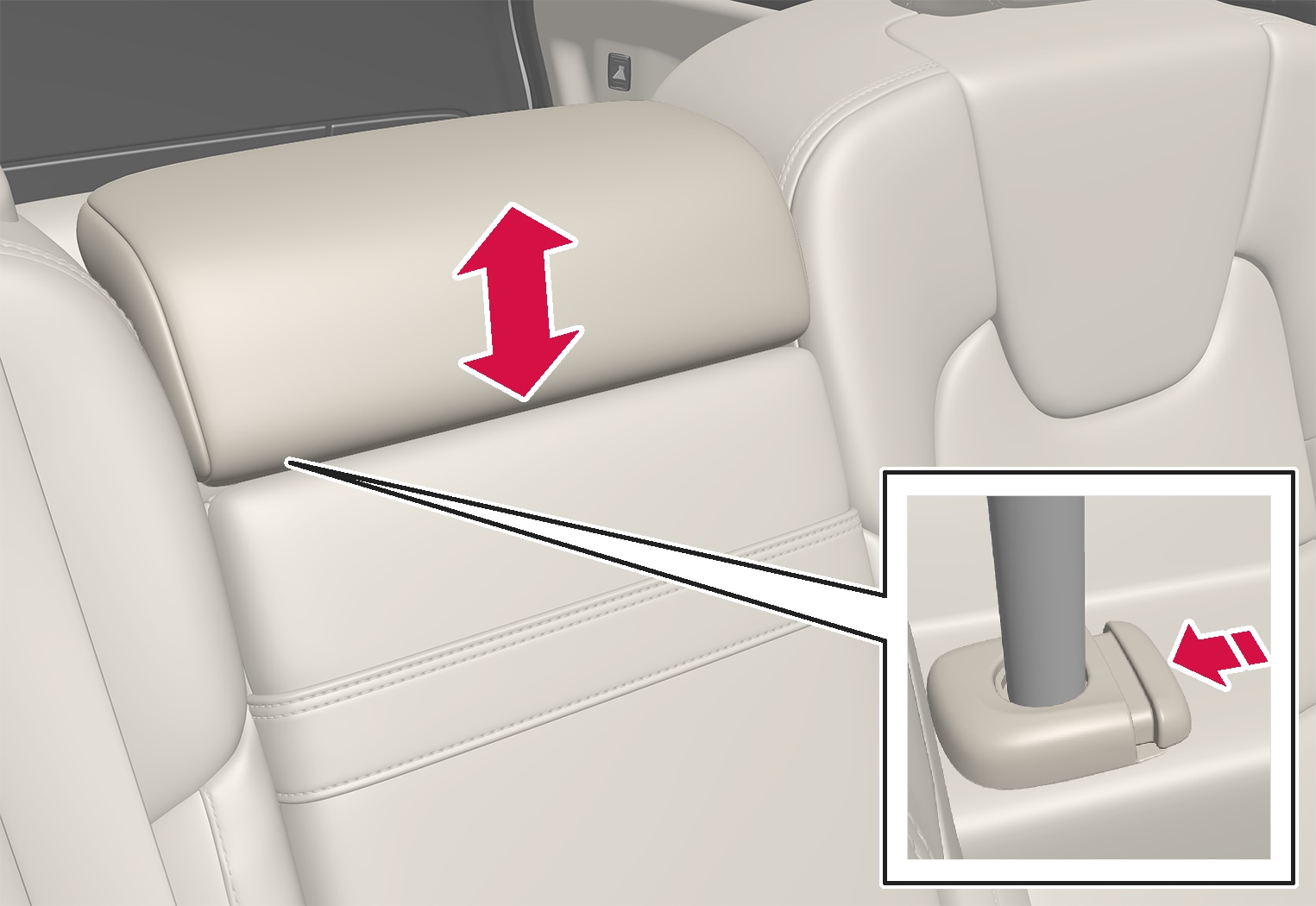 P5-1817-V60-Rear seat-Adjust headrest center