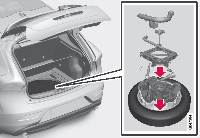 P4-1246-ALL-exploded view of tools in spare tire