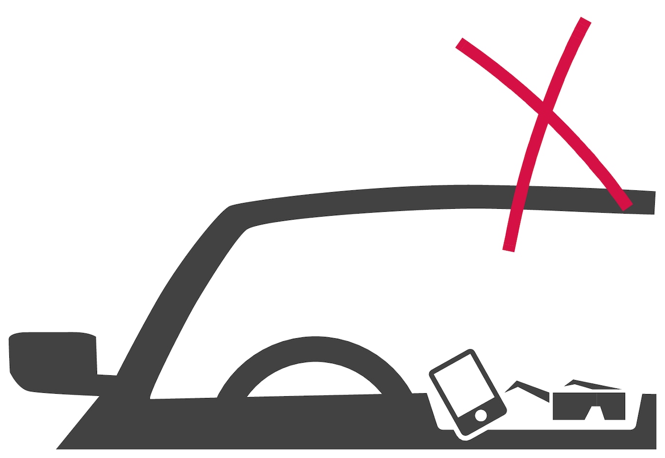 P5-1546-Don't drive with loose objects on the instrument panel - Japan