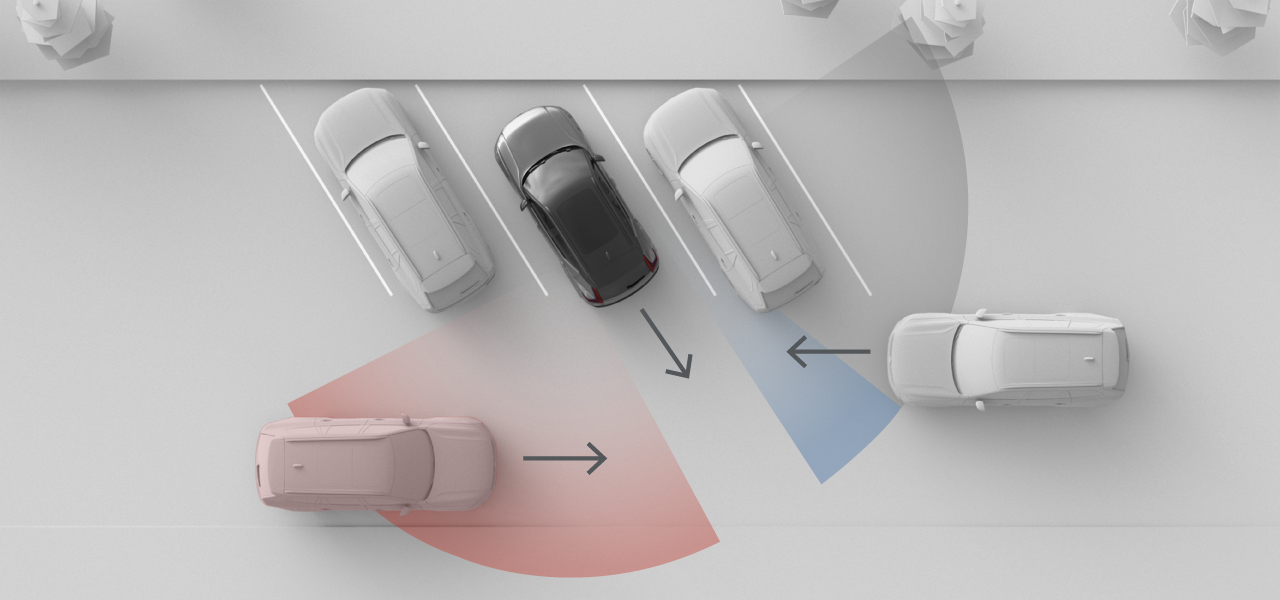 Cross traffic alert detection zones