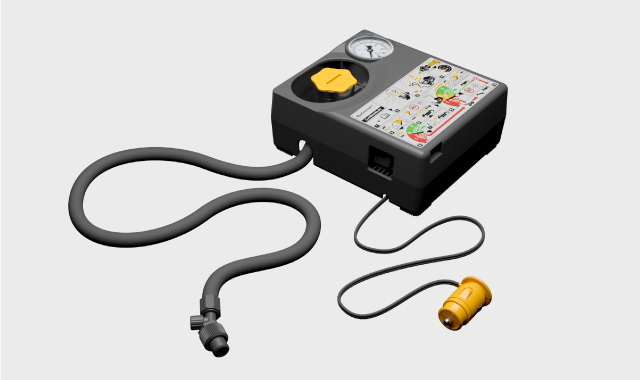 Imagen del compresor del kit de reparación de neumático temporal