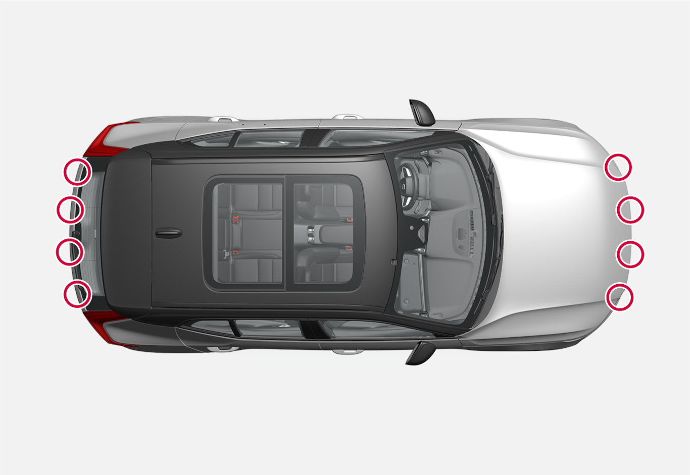 P6-2037-XC40BEV- Radars and sensors placement