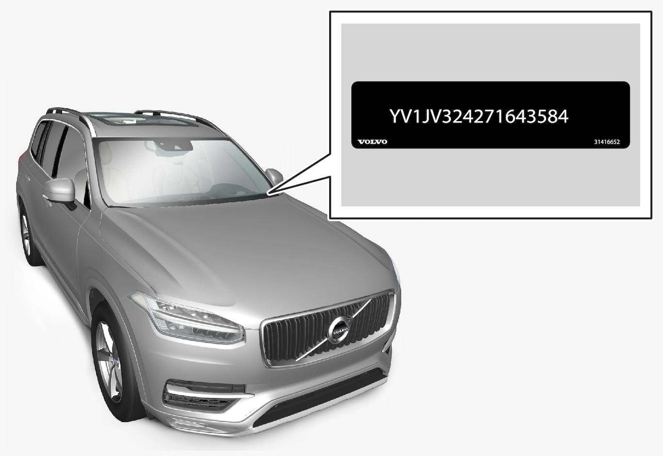 Px-1846-VIN number through windshield