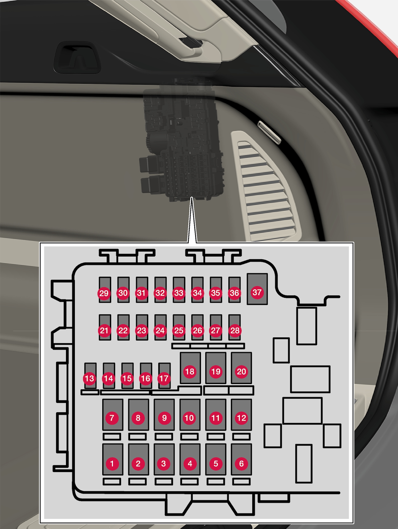 P5-2017-Rear Junction Box location