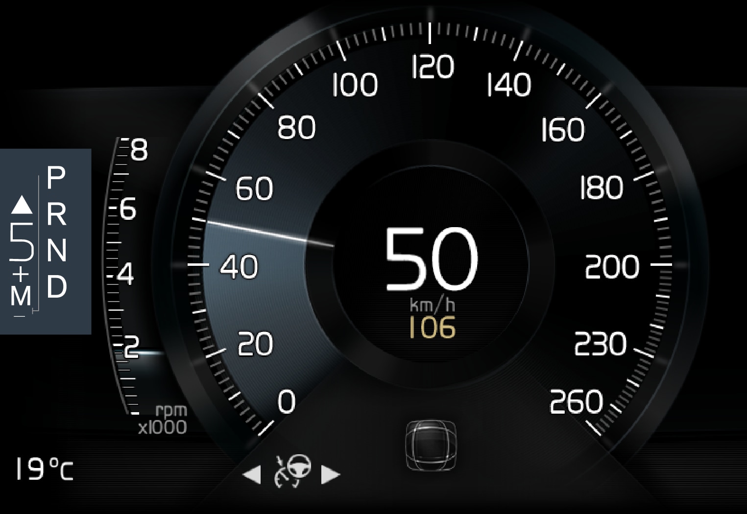 P5-1617-S90-V90-XC90-Gear shift indicator up 8 DIM