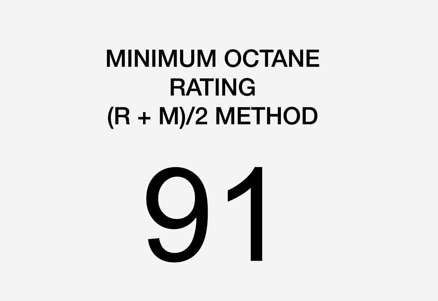 PS-1926-91 octane label - USA