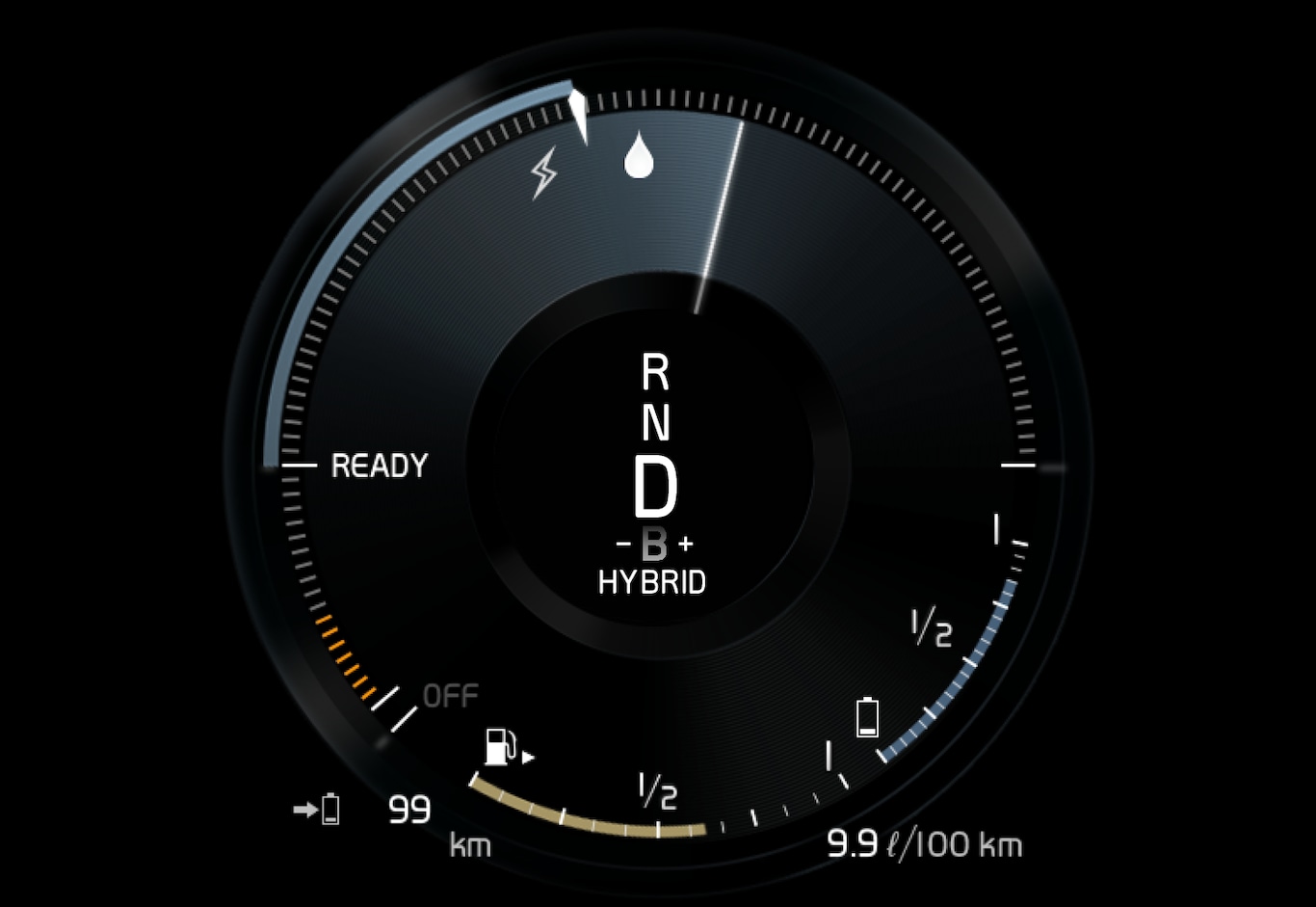 P5P6-1917-Hybrid meter, changed values, engine running