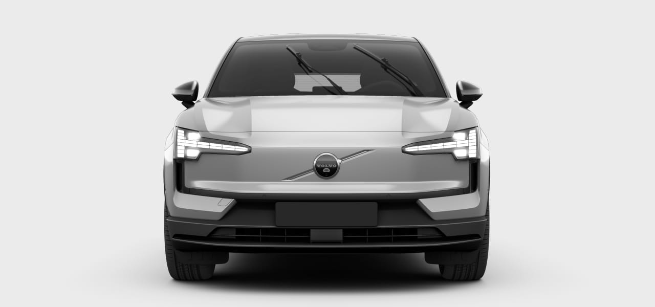Frontal view of the car highlighting front wipers, wing mirrors and headlights.