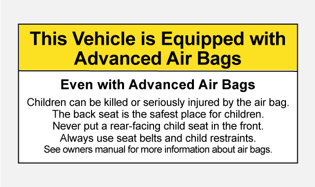 Dashboard warning label