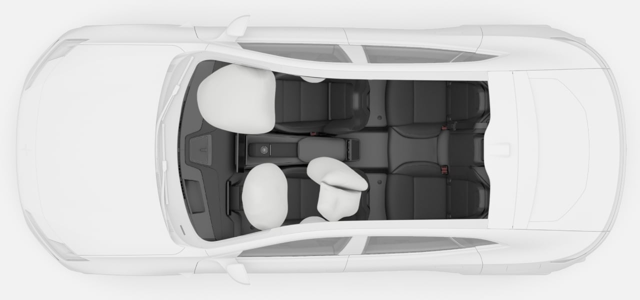 Overzicht van plaatsen van airbags