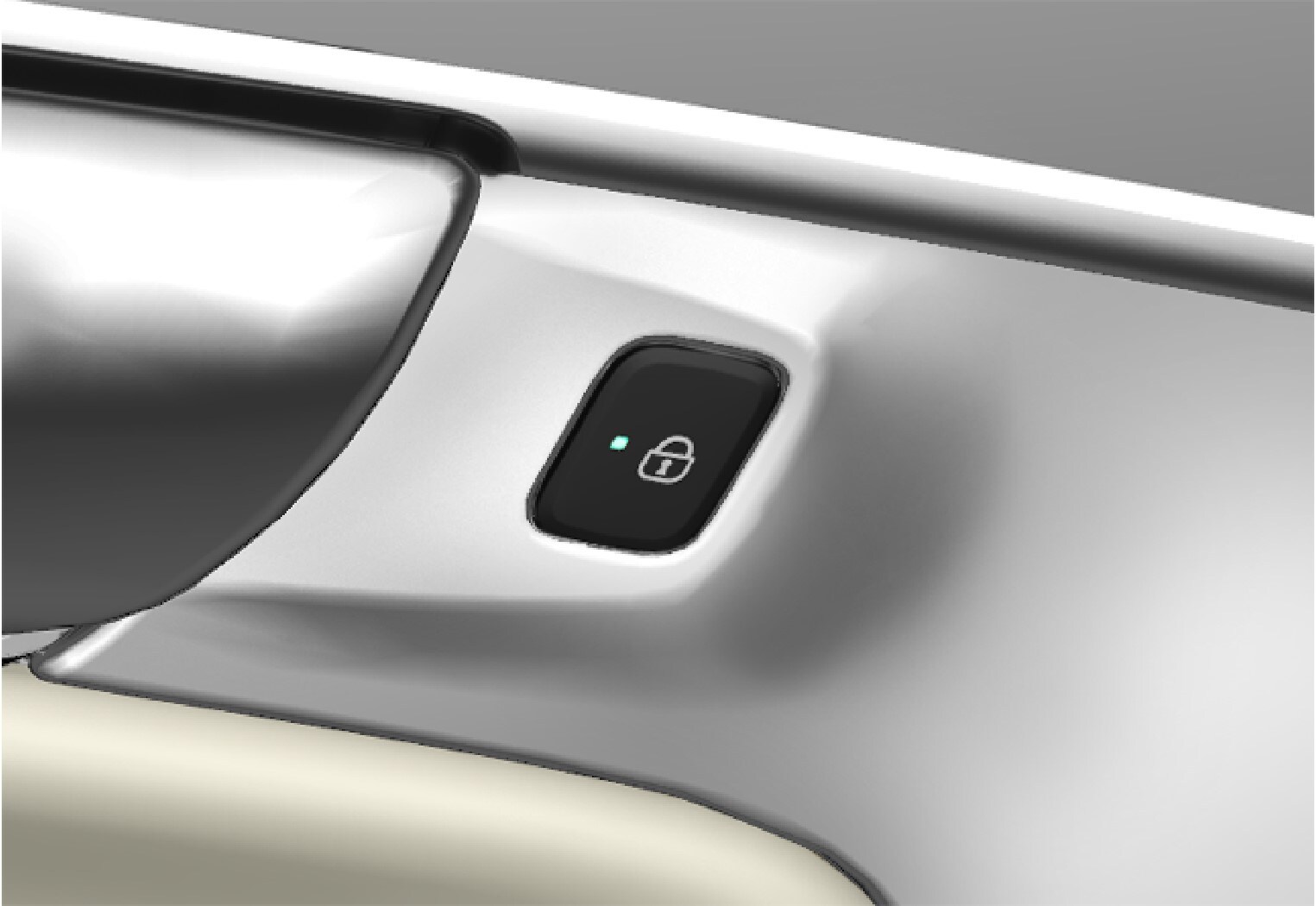 Locking button with indicator lamp in the rear door.