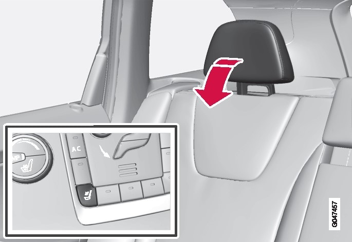 P3-1246-XC60 Electrically folding the outer rear head restraints