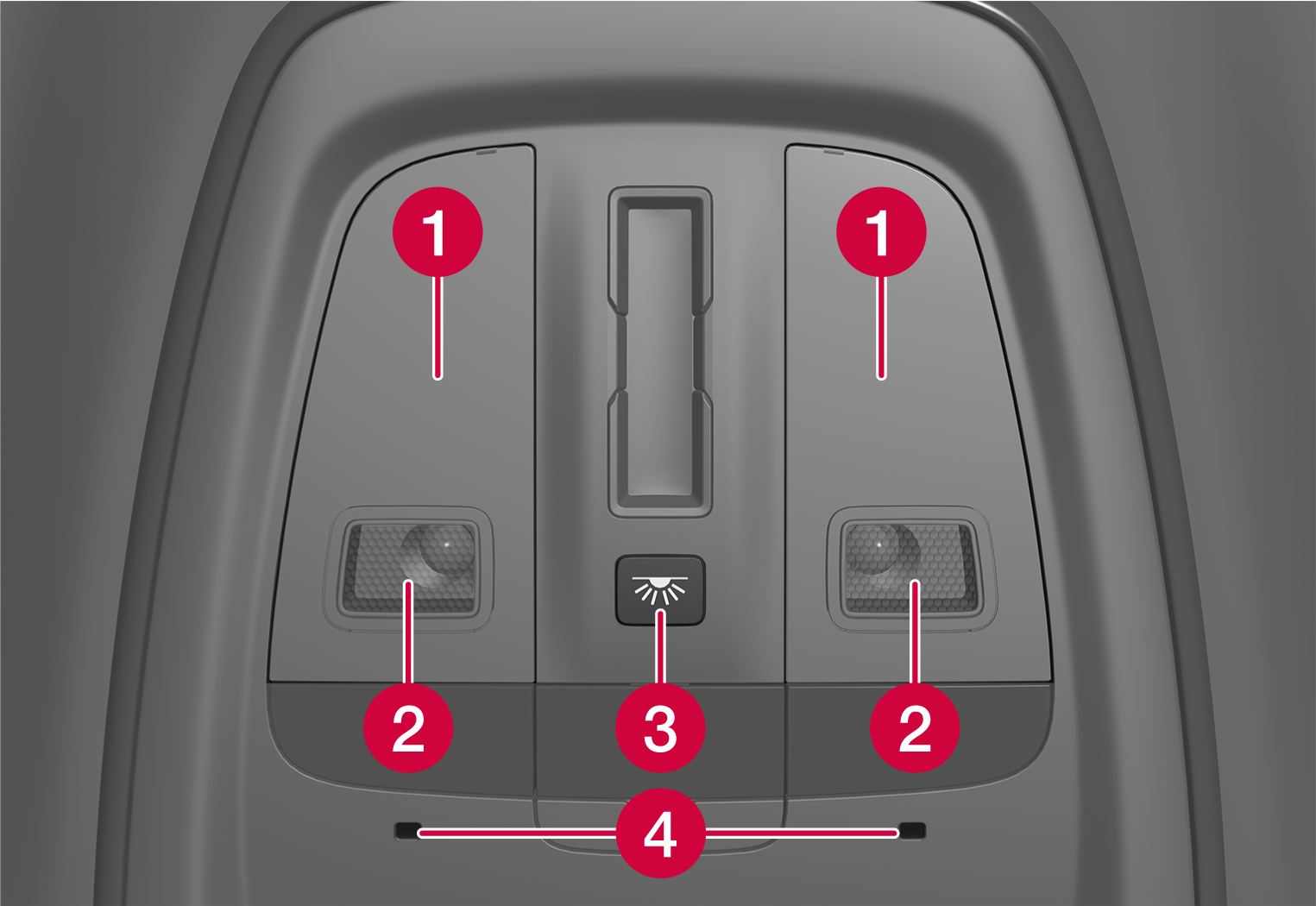 P5/P6-2222-Front interior lightning panel in roof