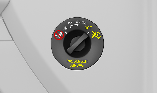 Airbag switch in position off
