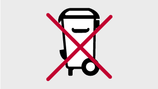 Label for ensuring that the battery is disposed of properly
