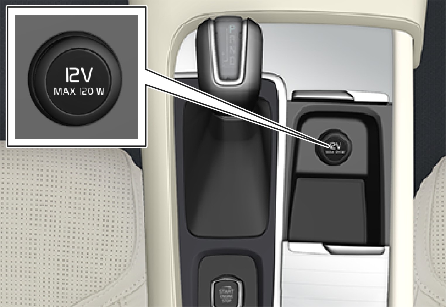P5-1746-12 V outlet tunnel console front
