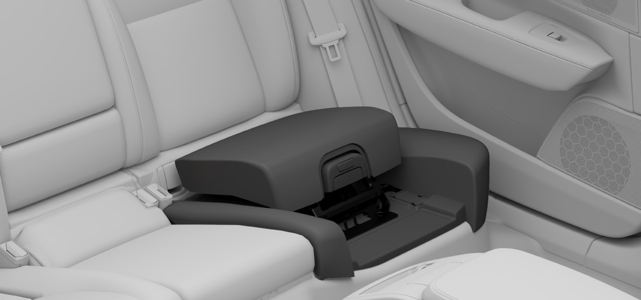 Integrated child seat, folded up