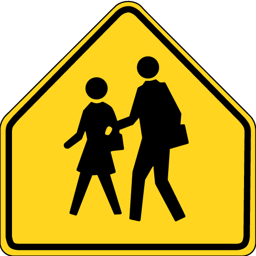 P5-1617-Road Sign Information, traffic sign Scool/playing children - USA