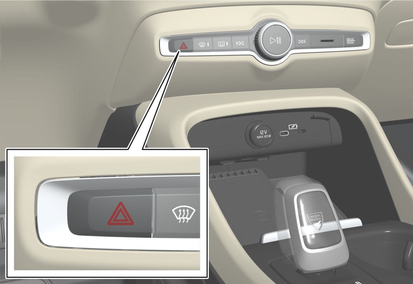 P6-2222-XC40 iCup-Hazard warning flasher