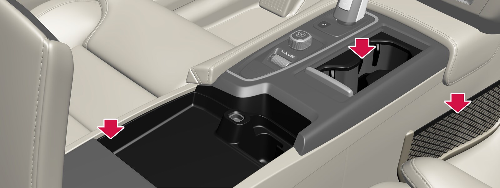 P5-1746-S/V90 Hybrid-Overview tunnel console